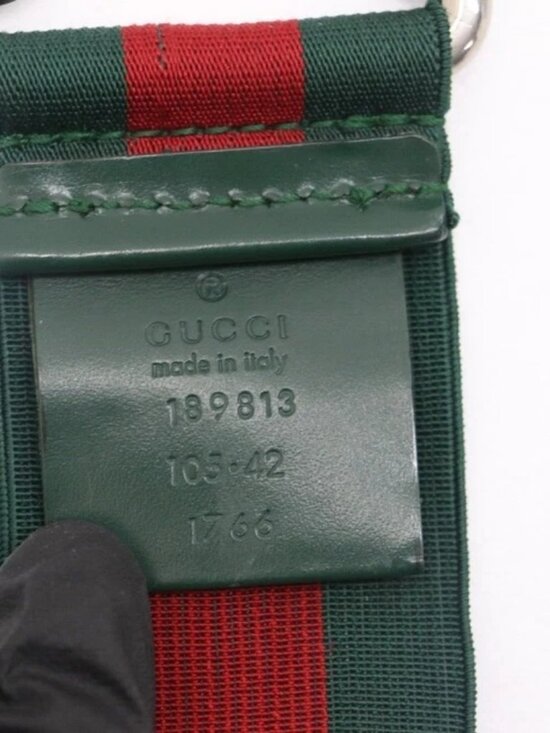 GUCCI Web Cloth Belt Womens Size 105/42 189813